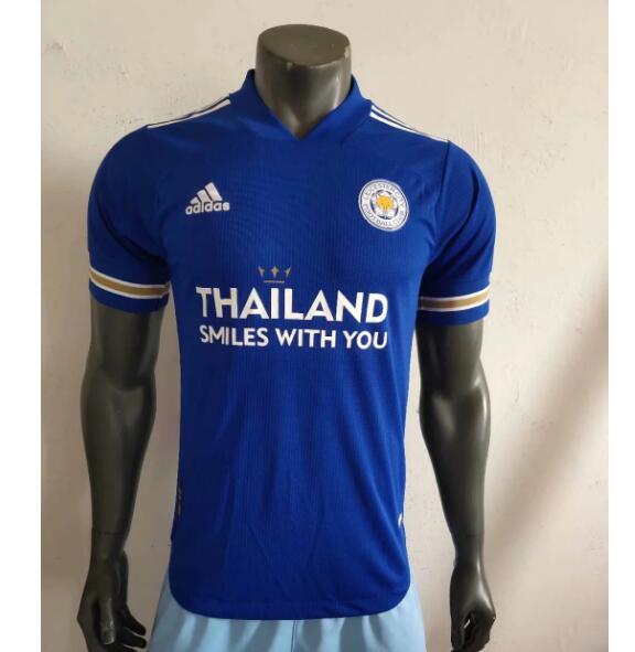 Leicester City Home Kit Soccer Jersey Player Version With New Sponsor 2020/21